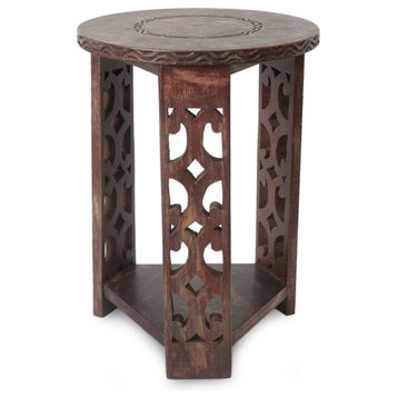 Strength and Humility Wood Accent Table
