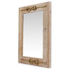 31" Rustic Brown Nautical Accent Framed Wall Mirror