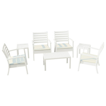 Compamia Artemis XL Club Seating Set 7 Piece With Cushions, White
