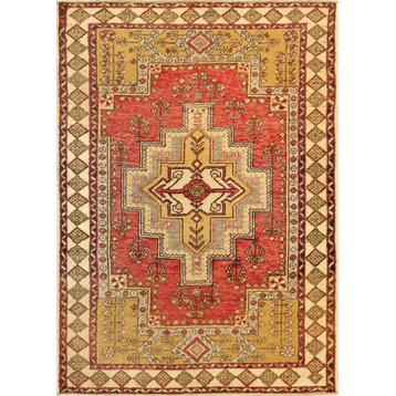 Vintage Oushak Collection Hand-Knotted Lamb's Wool Area Rug- 4' 0"x 6' 0"