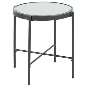 Picket House Furnishings Carlo Round End Table with Mirror Top