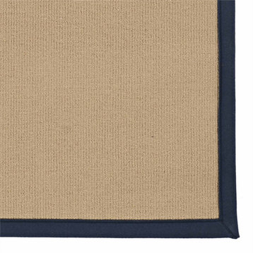Linon Empire Machine Tufted Wool 2'6"x12' Rug in Sisal and Blue