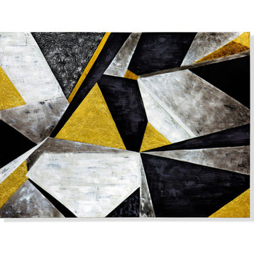 Concrete Deco Modern Hand Painted Canvas Abstract Art - 96" x 70"
