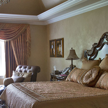 Custom Made Bedspread and Drapery in Master Bedroom