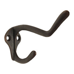 Designers Impressions - Light Duty Coat or Hat Hook, Oil Rubbed Bronze - Wall Hooks