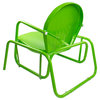 Outdoor Retro Metal Tulip Glider Patio Chair Lime Green