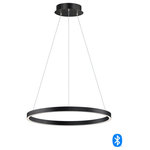 ET2 - ET2 Groove 24" LED Pendant WiZ E22724-BK - Black - Square Clear Ribbed glass are supported by metal frames of Polished Chrome and powered by easily replaceable LED lamps. The square glass can be positioned either square with the back plate or with the corner facing out to give a variation of looks.