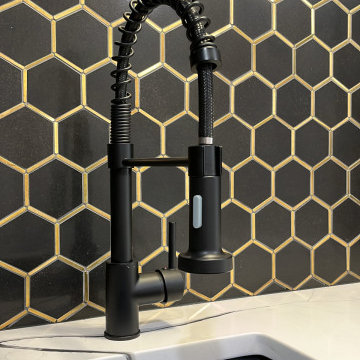 Black and Gold Basement Remodel