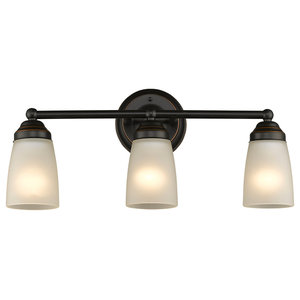 Trade Winds Lighting 3 Light Bathroom Vanity In Oil Hemsworth 3 Light Vanity Fixture White Frosted Gl Bronze Bath