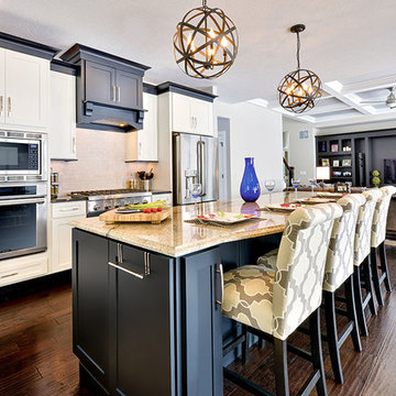 Black and White Open Floor Plan Kitchen