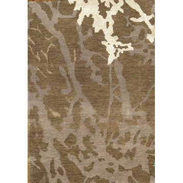 Pasargad Modern Collection Hand-Knotted Silk & Wool Area Rug, 2' 0"x3' 0"