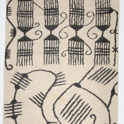 Afghani Uzbek Felt Wool Rug - Area Rugs
