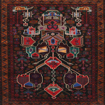 Ahgly Company Indoor Square Traditional Area Rugs, 4' Square