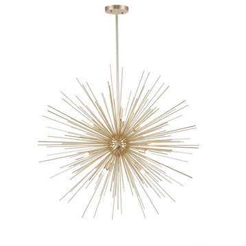 CWI LIGHTING 1034P30-9-620 9 Light Chandelier with Gold Leaf Finish