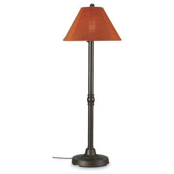 Floor Lamp, Bronze/Chili Linen Shade