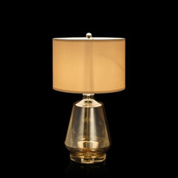 Hamilton Amber & Beige Glass Table Lamp - Table Lamps