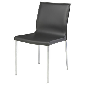 Colter Dark Grey Leather Dining Chair, HGAR396
