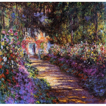 Claude Oscar Monet A Flowered Garden, 20"x20" Wall Decal Print