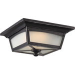 SATCO - Essex Outdoor LED Flush Fixture With Etched Glass - Give the outside of your home a warm and welcoming glow and add stylish curb appeal with our Essex Outdoor Flush-Mount Fixture. This ceiling light features a simple square shape with traditional details. The single LED bulb of this fixture casts a warm light through the etched glass. The Essex ideal for an outdoor porch on a traditional home or farmhouse. This fixture measures 11 inches wide, 11 inches long and 5.25 inches tall.