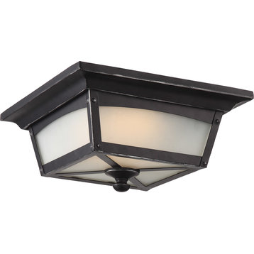 Essex Outdoor LED Flush Fixture With Etched Glass