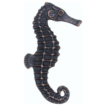 Seahorse Right Facing Cabinet Knob, Large, Oil Rubbed Bronze