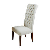 GDF Studio Cooper High Back Natural Fabric Dining Chairs, Set of 2