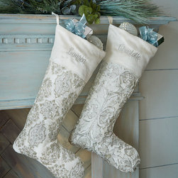 White Christmas Stockings - Christmas Stockings And Holders
