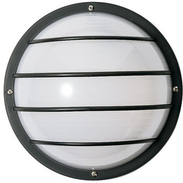 1 Light Poly Round Cage Wall in Black