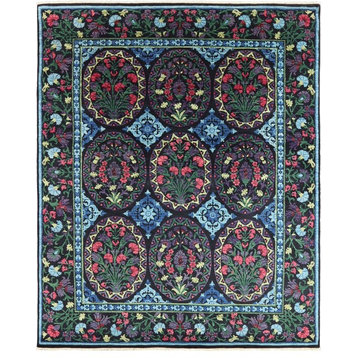 Oriental Wool Hand-Knotted Arts and Crafts Rug, 8'2"x10'