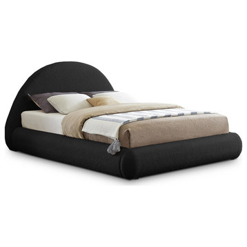Rudy Teddy Fabric Upholstered Bed, Black, King