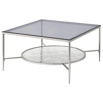 ACME Adelrik Coffee Table in Glass and Chrome