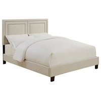 Emma Mason Signature Palacios Queen Framed Upholstered Bed, White PUL0032