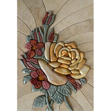 3D Floral, Mosaic Wall Art, 18"x26"