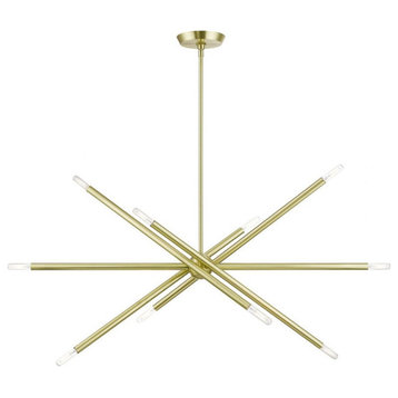 10 Light Linear Chandelier In Modern Style-24 Inches Tall and 12 Inches
