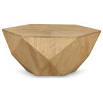 Meridian Furniture - Diamante Oak Veneer Coffee Table, Oak - Make this Diamante coffee table a focal point in your living room or den. This handsome table is artful by design, offering a beautiful look wherever you choose to use it. The expansive tabletop gives you loads of room for setting up a Monopoly board for family game night or resting a drink while you watch the big game. The table is made from Oak Veneer with a rich natural oak finish, lending it an ultra-modern look in your space. This diamond-shaped table is bound to cause a stir that's not lost on family, friends, and guests.