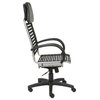 Bungie Flat Executive High Back Chair-Black/Aluminum