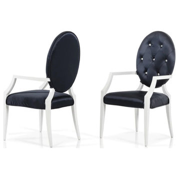 Allie Modern Black Fabric Dining Chair, Set of 2