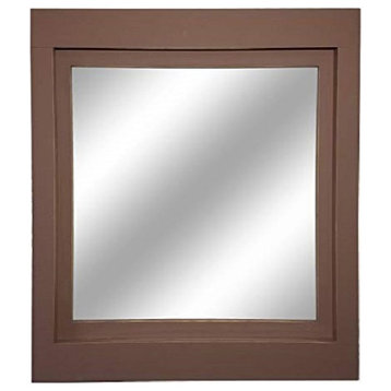 Farmhouse Vanity Mirror Painted, Chocolate Lab Brown, 24"x30"