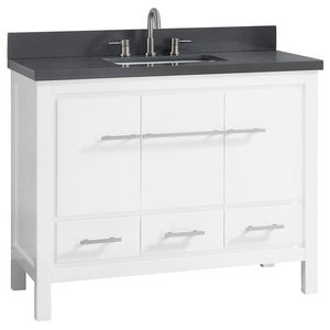 Ronbow Newcastle Solid Wood 42 Vanity Cabinet Base White Transitional Bathroom Vanities And Sink Consoles By Buildcom