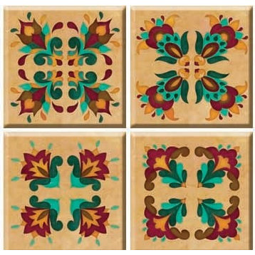 Renaissance Peel and Stick Tiles, 4-Piece Set