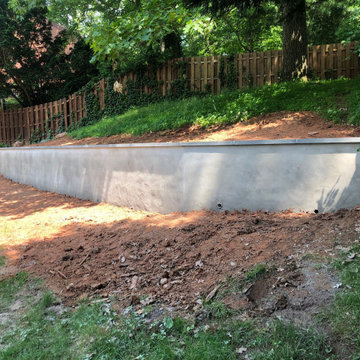 Parged Block Retaining Wall with 2 Inch Thermal Cap in Silver Spring MD