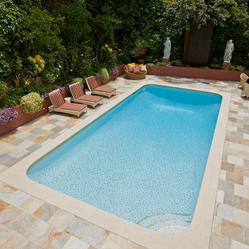 24k Gold Accented Glass Tiled Pool