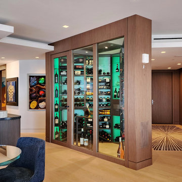 Perforated Wood Ceiling Wine Room - Coral Gables, FL