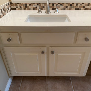 MASTER BATHROOM - Remodel Shower / Tub / Vanity Counter 12 x 24 Tile / Quartz