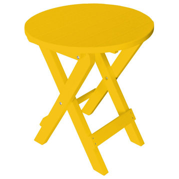 Poly Lumber Coronado Round Folding Bistro Table, Lemon Yellow