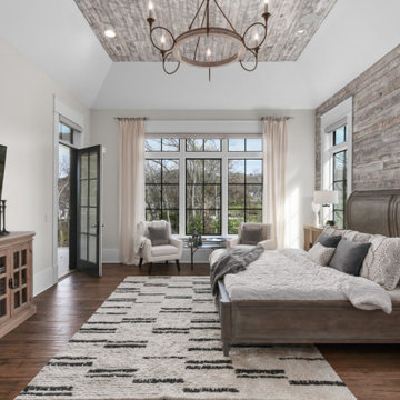 Luxury Bedroom with Overhead Loft, Swing Bed & Shiplap Walls