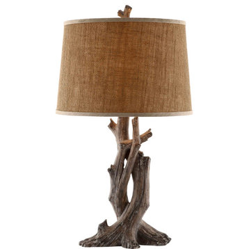 Cusworth Table Lamp - Antique Wood