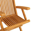 vidaXL 4x Solid Teak Wood Patio Chair with Cream Cushions Garden Lounge Seat