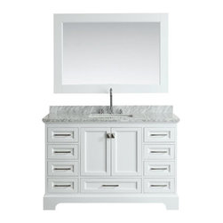 Design Element - Omega 54" Single Sink Vanity Set, White - Bathroom Vanities And Sink Consoles