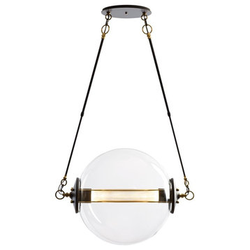 Otto Sphere Pendant, Clear/Frost Glass, Standard
